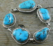 Native American Bracelet Kingman Turquoise Link